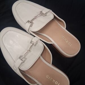 Torrid Women's Cream Mules with Silver Accent